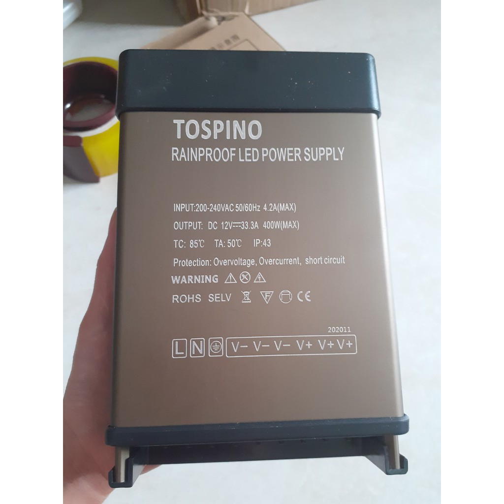 [ BẢO HÀNH 2 NĂM ] Nguồn 12V 33A vỏ nhôm tản nhiệt Nguồn Chính Hãng Yinuo Chống Nước Nguồn 12V vỏ nhôm có quạt làm mát